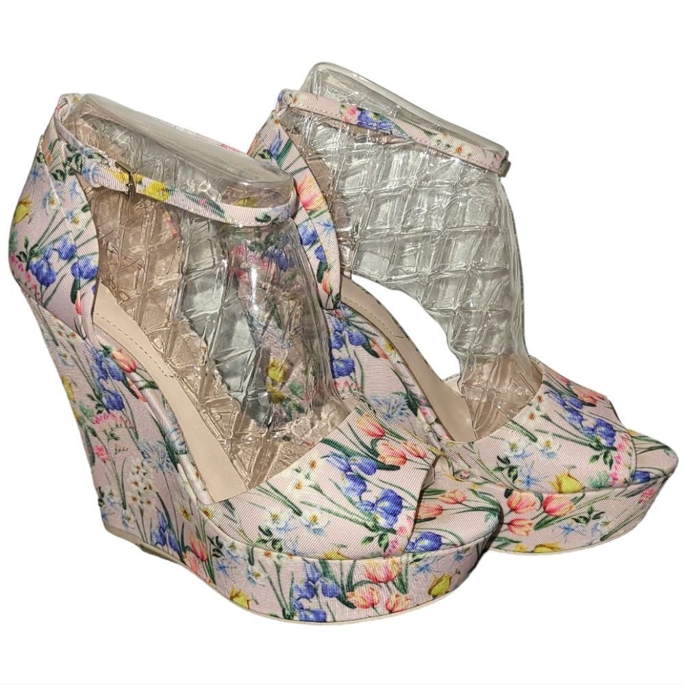 Aldo Spring Floral Fluerinia Wedge Heel Sandals - Picture 3 of 16